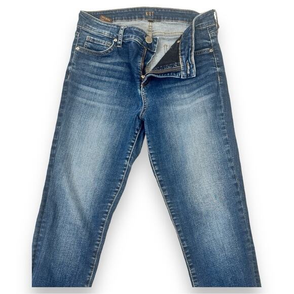 Kut - High Rise Fab Ab Ankle Skinny Jeans with Raw Hem - Picture 4 of 14